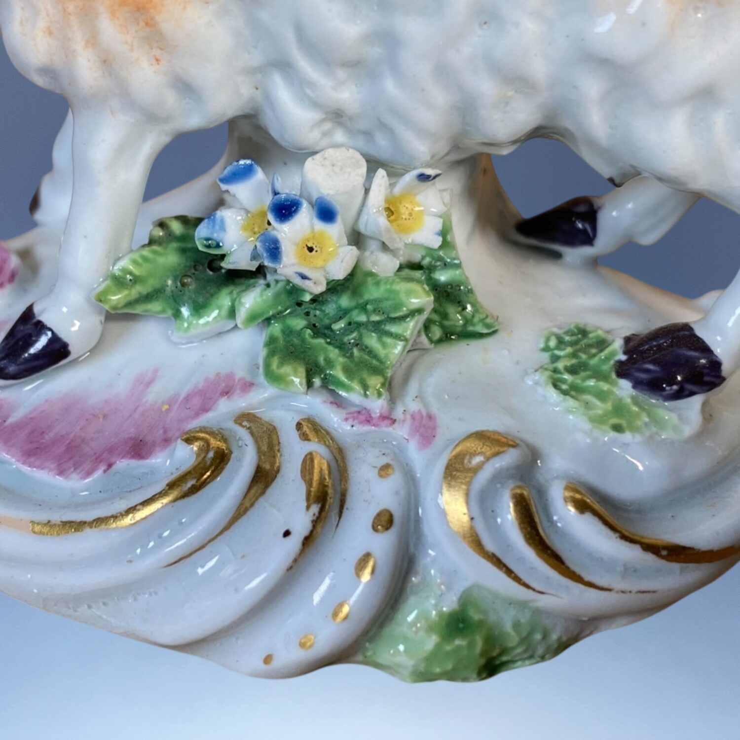 C18th Derby Porcelain Ram with Bocage - Image 3