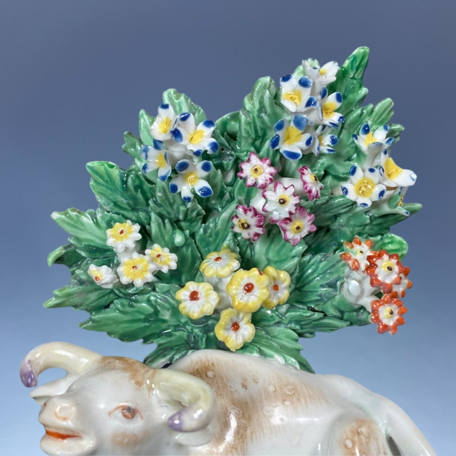 Pair of C18th Derby Porcelain Cows With Bocage - Image 5