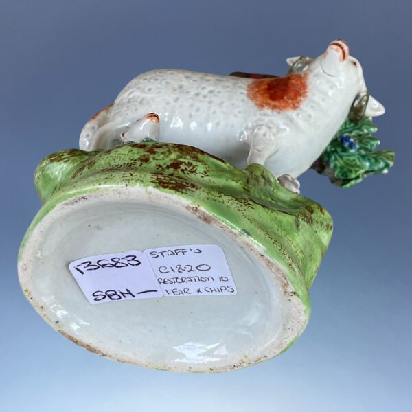 Antique Staffordshire Pottery Ram Spill Holder. - Image 2