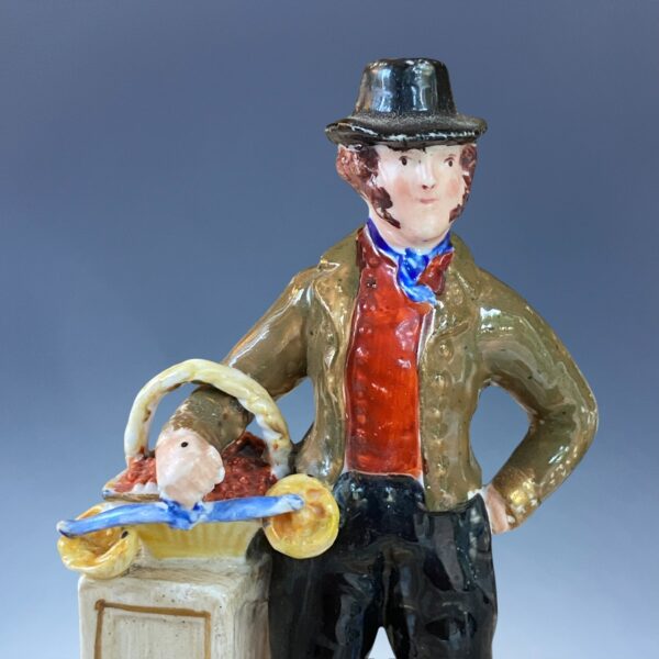 C19th Staffordshire Porcelain Figure of a Fruit Seller. - Image 2