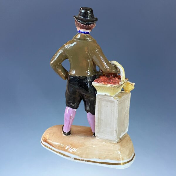 C19th Staffordshire Porcelain Figure of a Fruit Seller. - Image 4