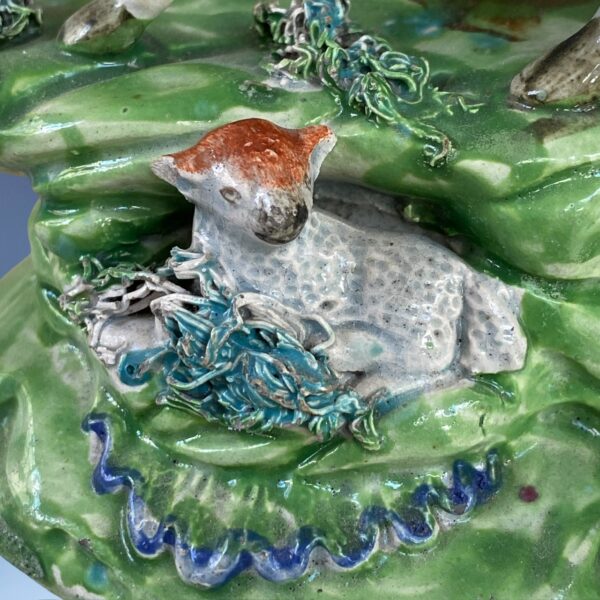 (Clearance) - Staffordshire Ewe & Lamb Spill Holder by Walton. (af) - Image 3