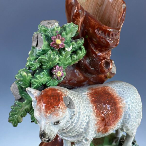 (Clearance) - Staffordshire Ewe & Lamb Spill Holder by Walton. (af) - Image 4