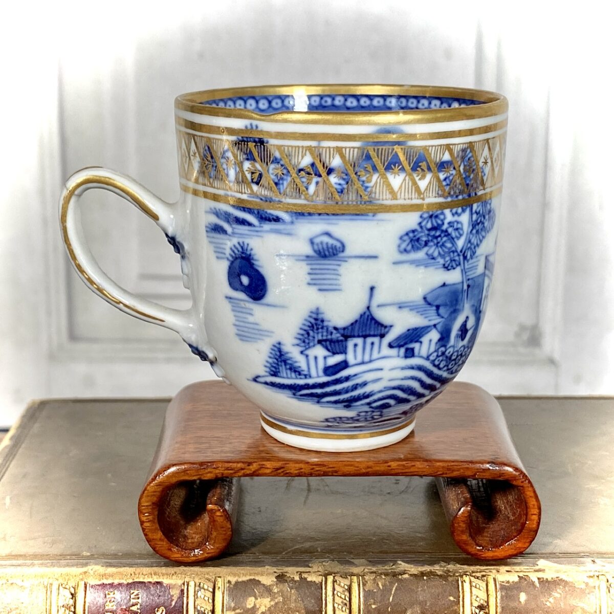 Chinese Export Coffee Cup With English Gilding.