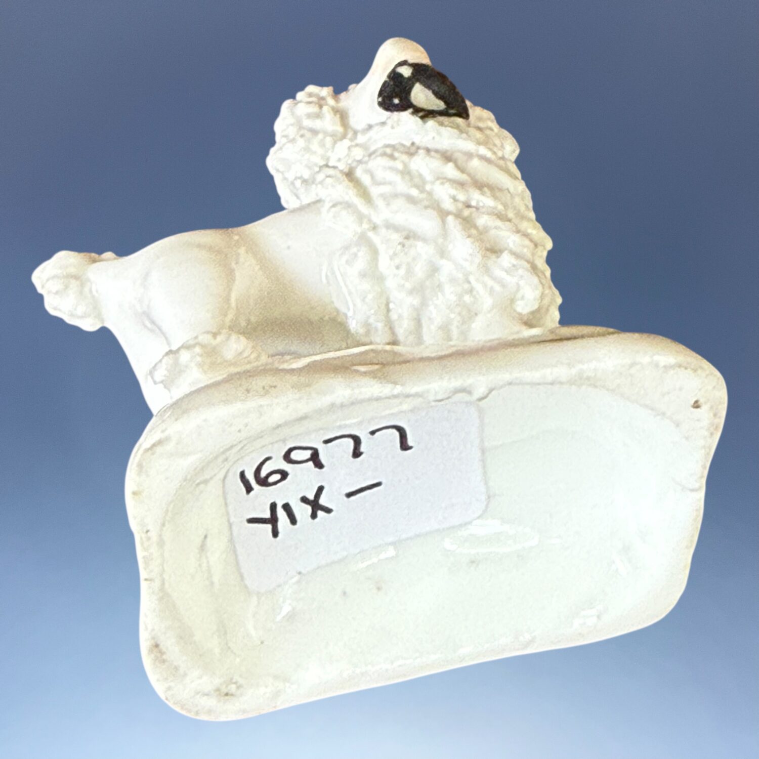 C19th Staffordshire Porcelain ‘Toy’  Poodle Holding a Hat. - Image 5