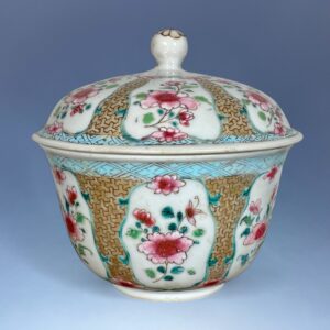 C18th Chinese Export Porcelain- Famille Rose Sucrier & Cover