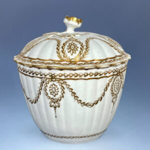 18th Century Worcester Fluted Sucrier & Cover.