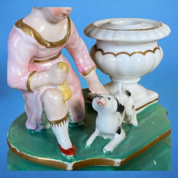 Pair of Staffordshire Porcelain Figures of Children With Animals. - Image 10