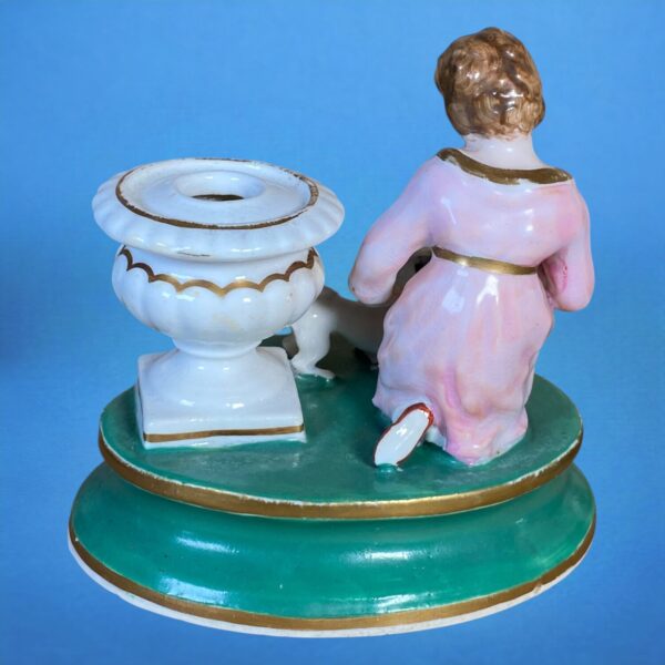 Pair of Staffordshire Porcelain Figures of Children With Animals. - Image 4