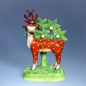 C19th Staffordshire Pottery Stag with Bocage