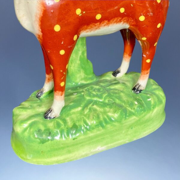 C19th Staffordshire Pottery Stag with Bocage - Image 3