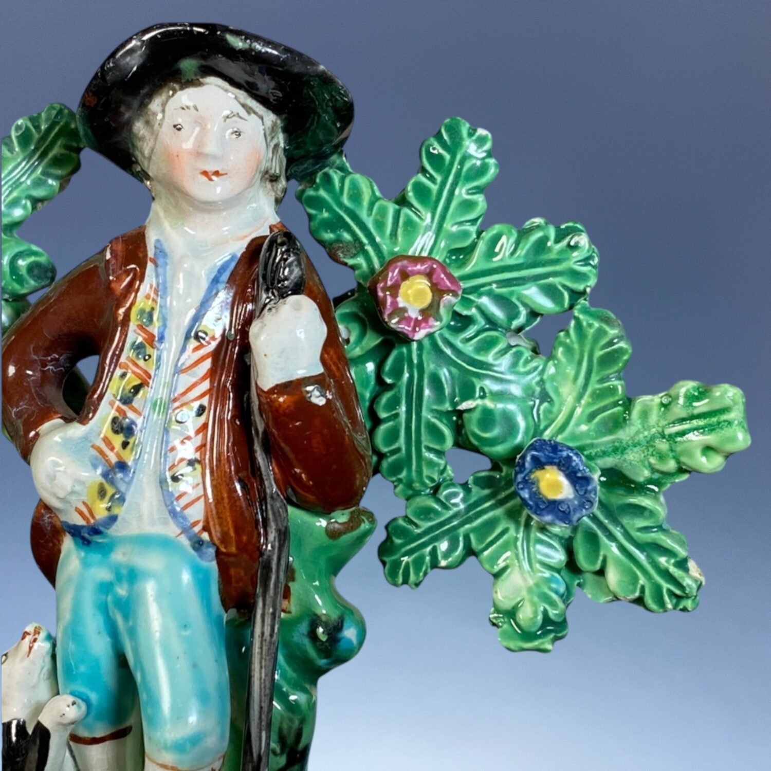 Early Staffordshire Pottery Figure of a Shepherd - Image 2