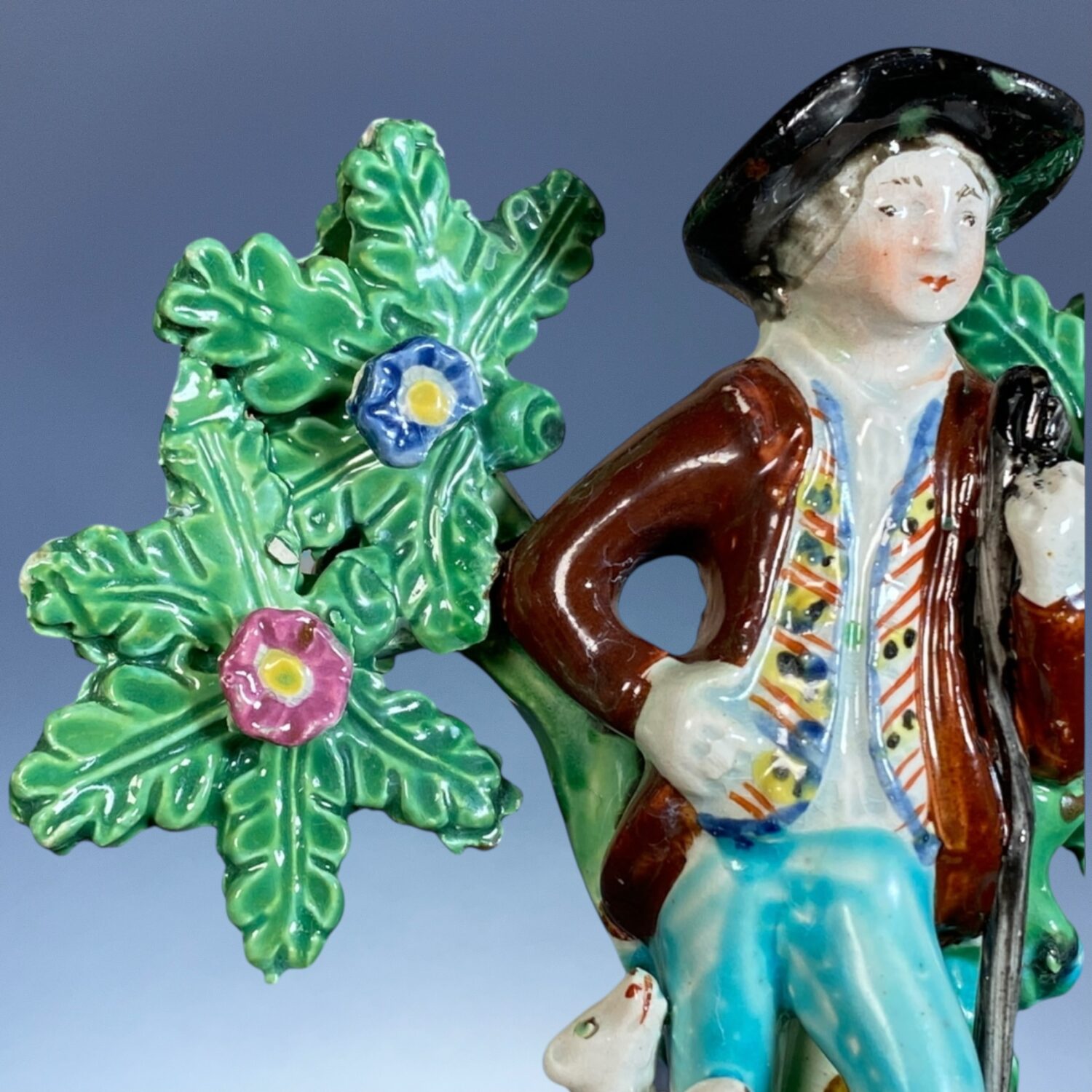 Early Staffordshire Pottery Figure of a Shepherd - Image 3