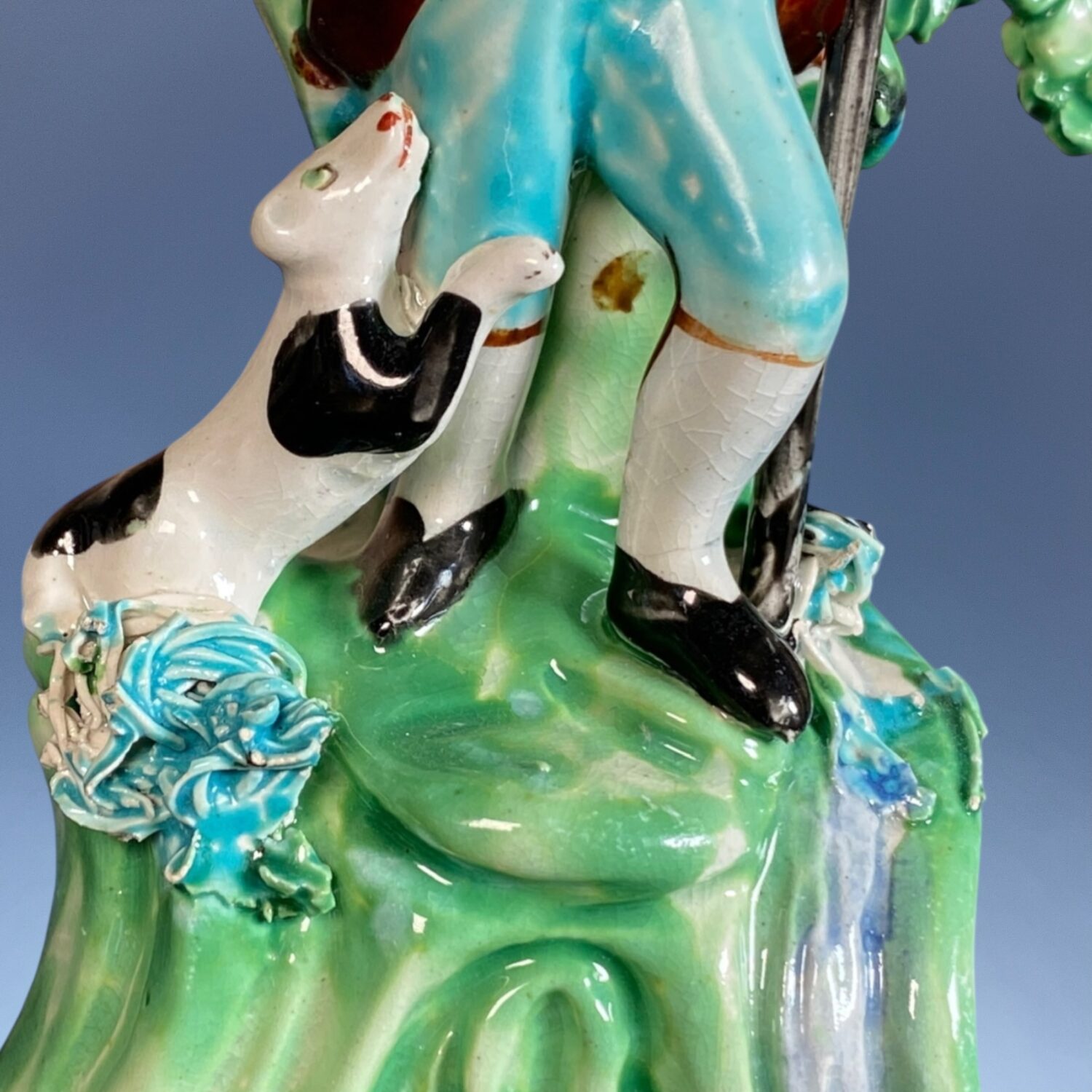 Early Staffordshire Pottery Figure of a Shepherd - Image 4