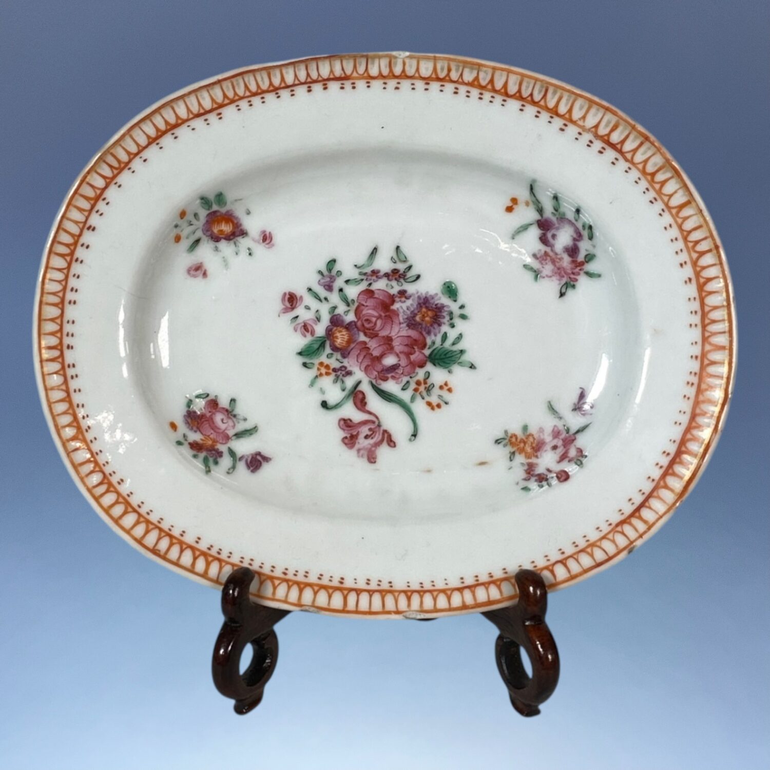 C18th Chinese Export Porcelain Butter Dish & Stand - Image 4