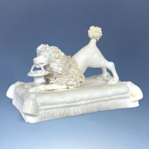 19th Century English Biscuit Porcelain Model of a Poodle.