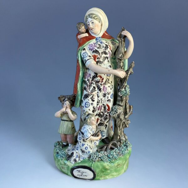 Staffordshire Pottery Figure - 'Widow and Orphans'