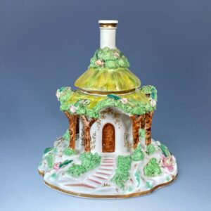 C19th English Porcelain Pastille Burner Cottage.