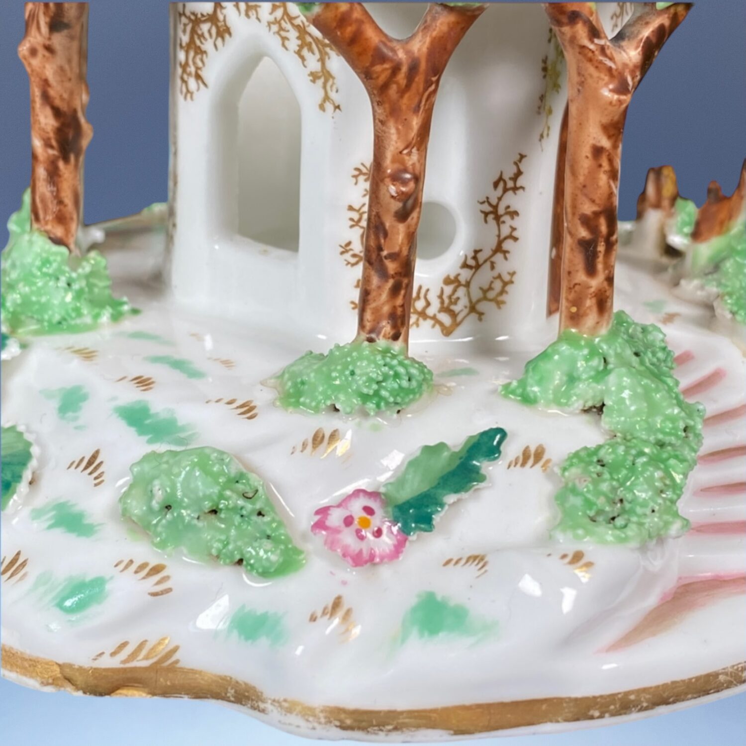 C19th English Porcelain Pastille Burner Cottage. - Image 3