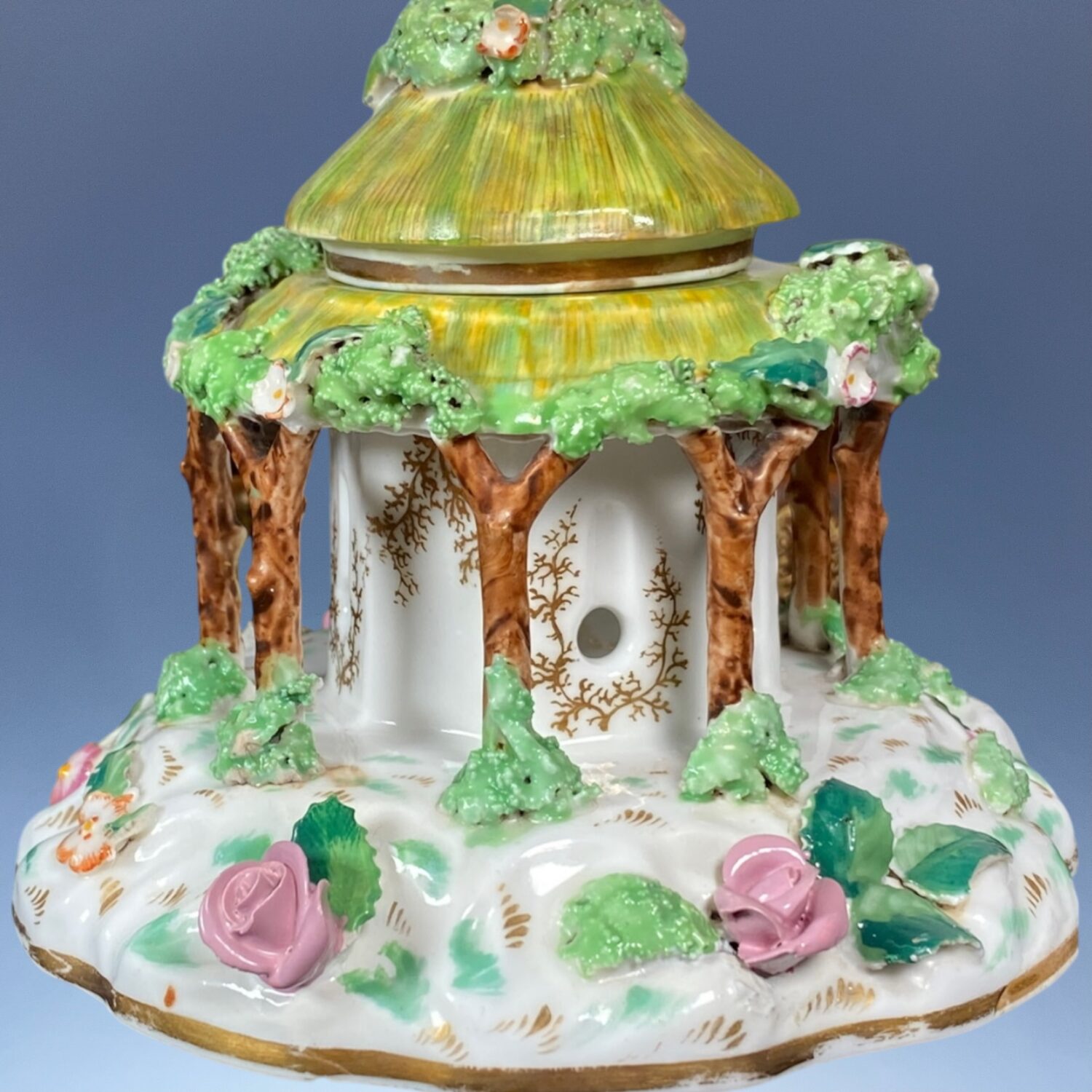 C19th English Porcelain Pastille Burner Cottage. - Image 6