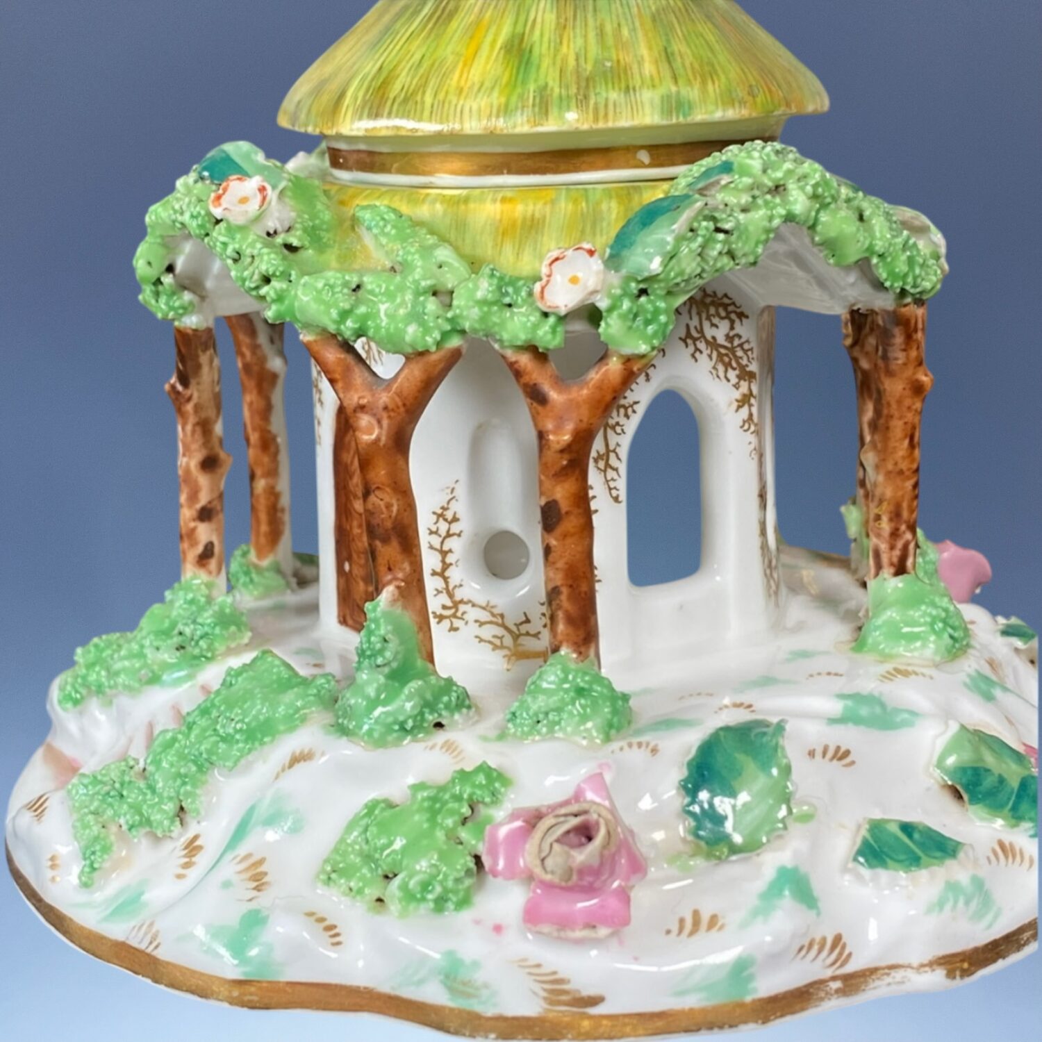 C19th English Porcelain Pastille Burner Cottage. - Image 8