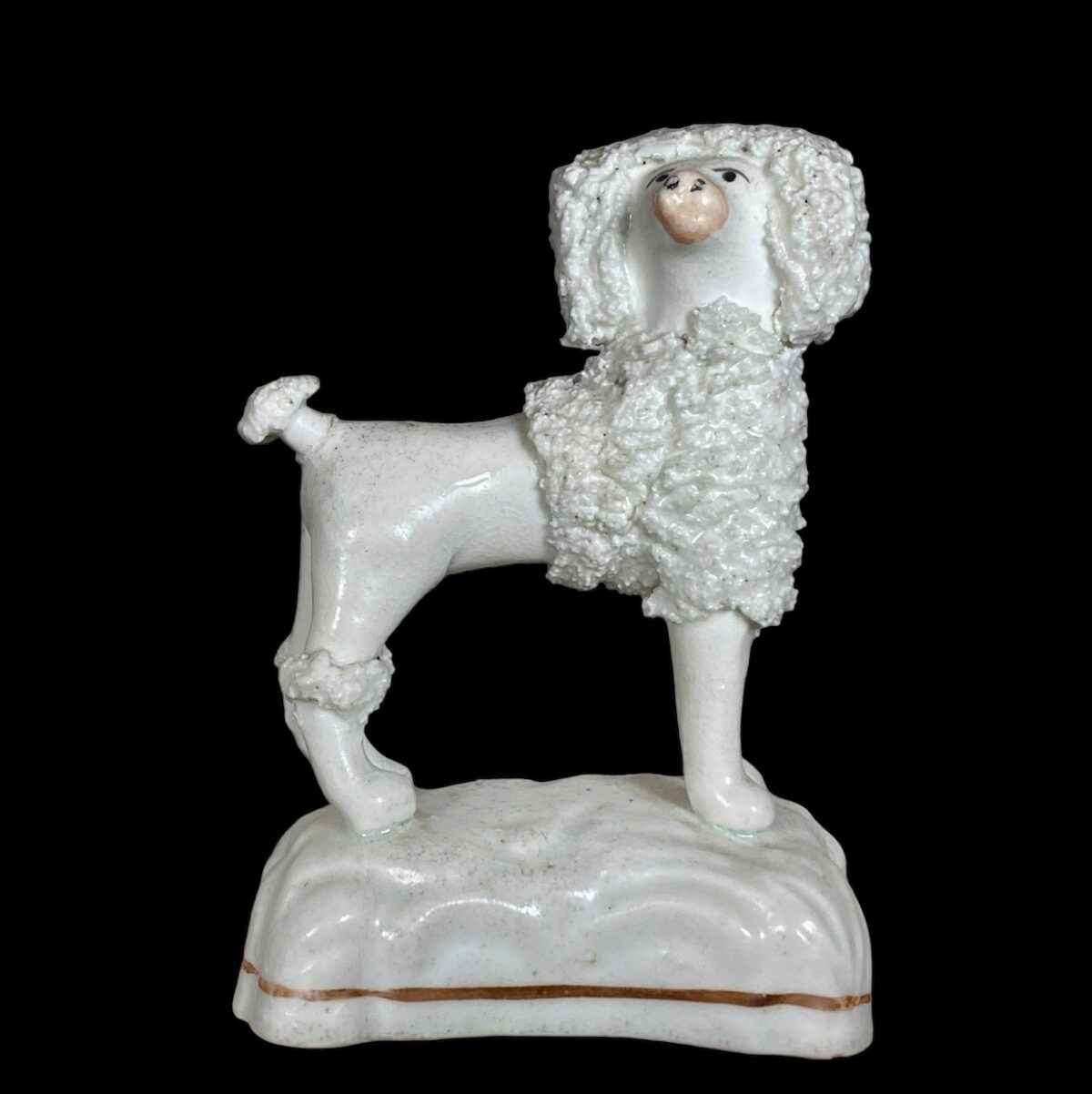 Antique Staffordshire Porcelain Miniature Poodle
