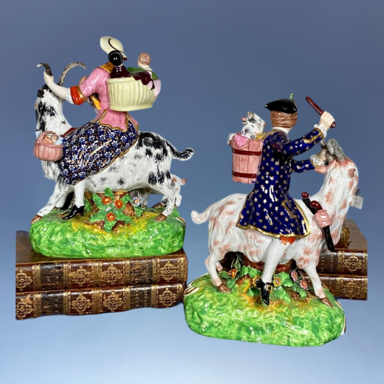 Pair of Bloor Derby 'Welch Tailor & Wife Riding Goats' - Image 10