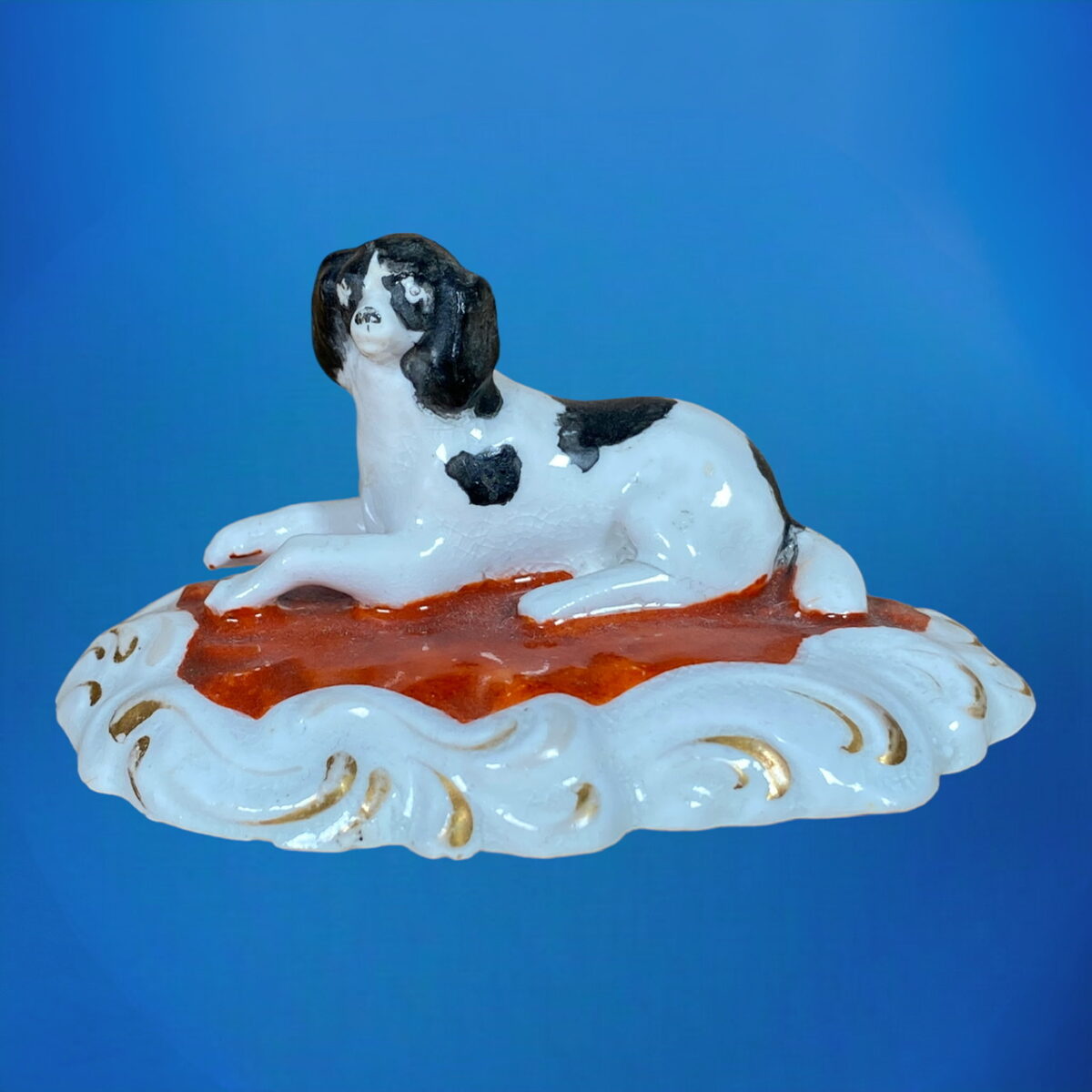 C19th Staffordshire Porcelain Spaniel.