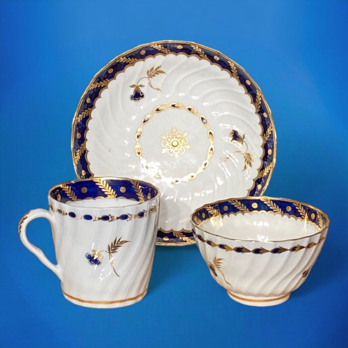Late C18th Worcester Porcelain Trio