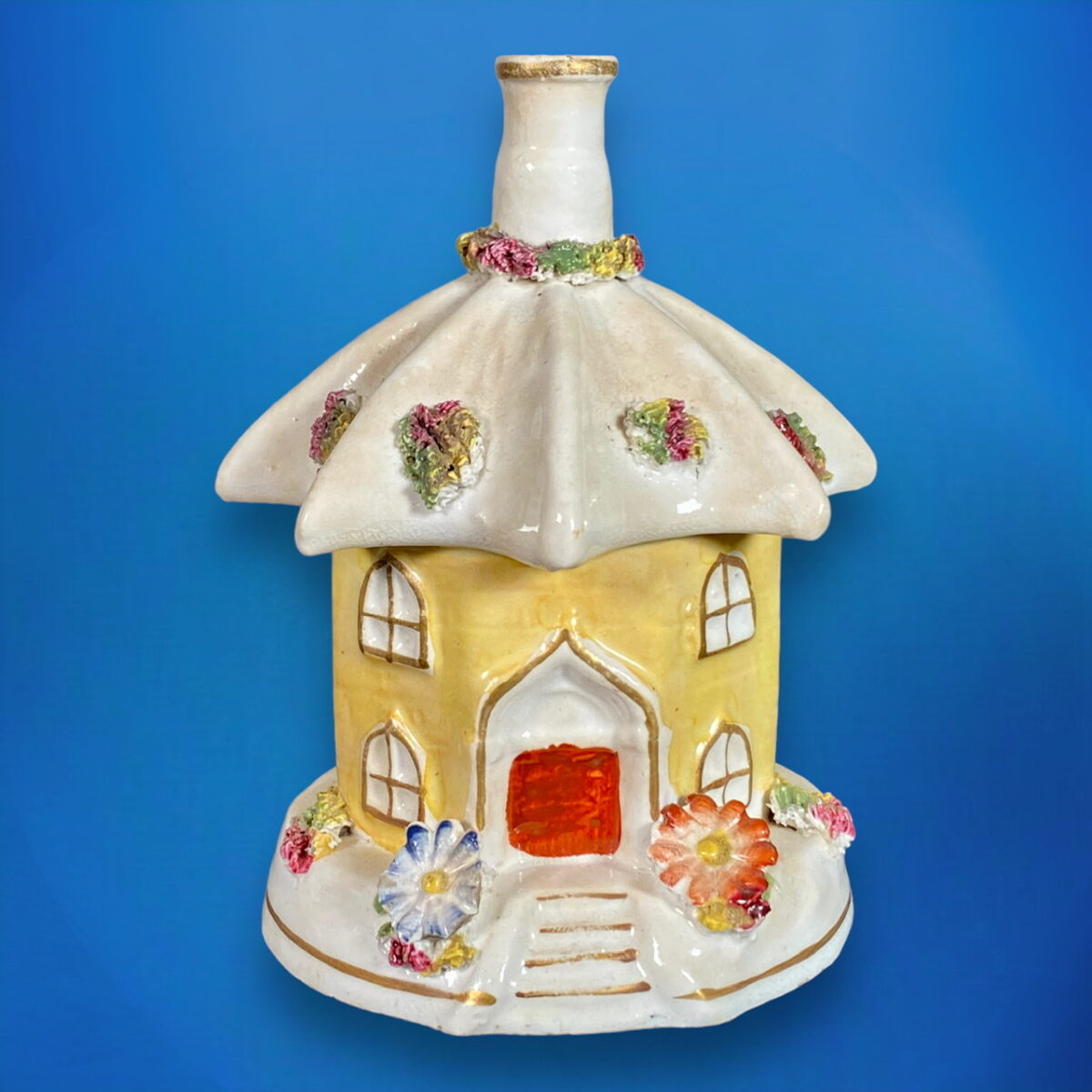 Antique Staffordshire Small ‘Umbrella Roof’ Toll House Pastille Burner.