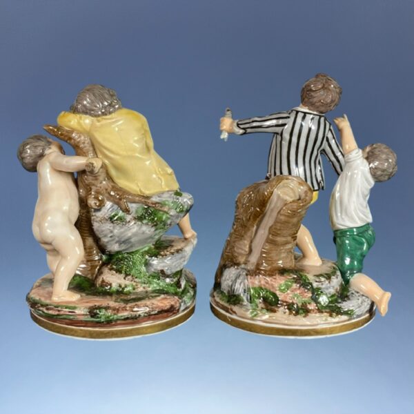 Pair of C19th Niderviller Porcelain Figures of Boys Fishing. - Image 4