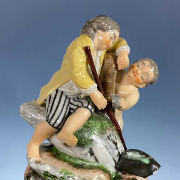 Pair of C19th Niderviller Porcelain Figures of Boys Fishing. - Image 10