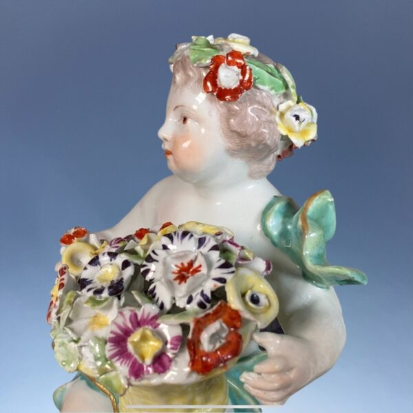 Pair of C18th Derby Porcelain Figures - Spring & Autumn - Image 2