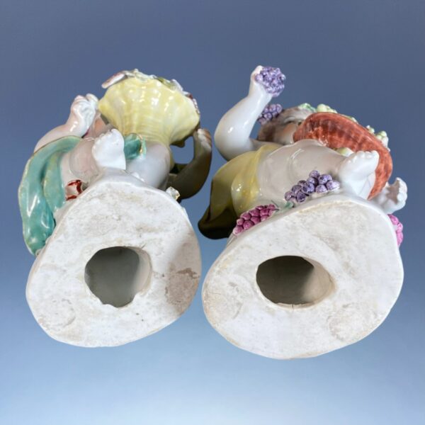 Pair of C18th Derby Porcelain Figures - Spring & Autumn - Image 3