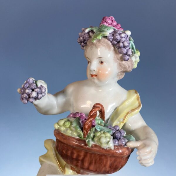 Pair of C18th Derby Porcelain Figures - Spring & Autumn - Image 8