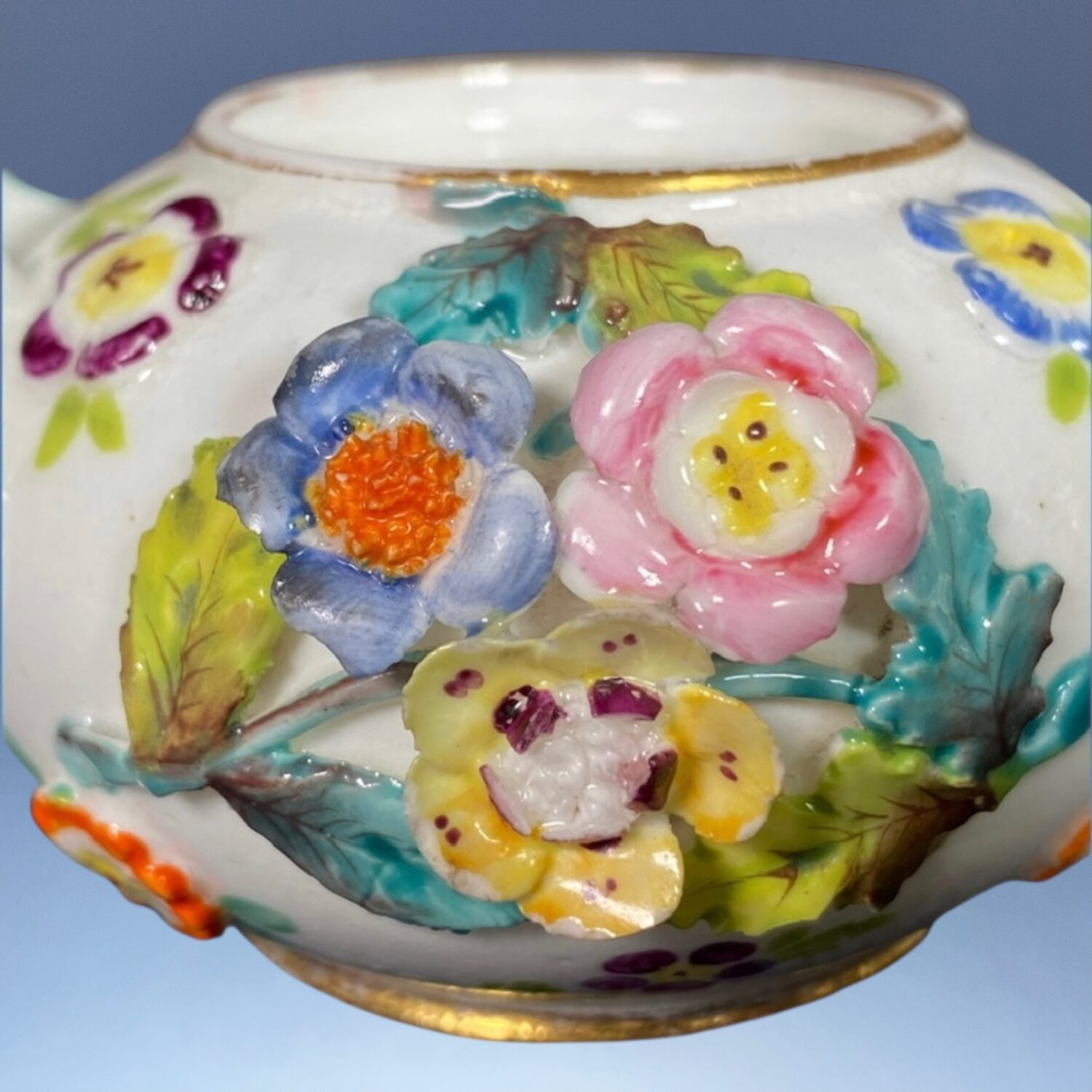 C19th Coalport/Coalbrookdale Inkpot. - Image 8