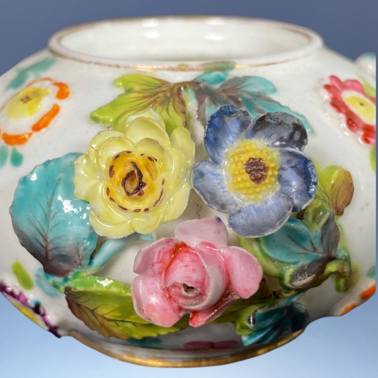 C19th Coalport/Coalbrookdale Inkpot. - Image 7