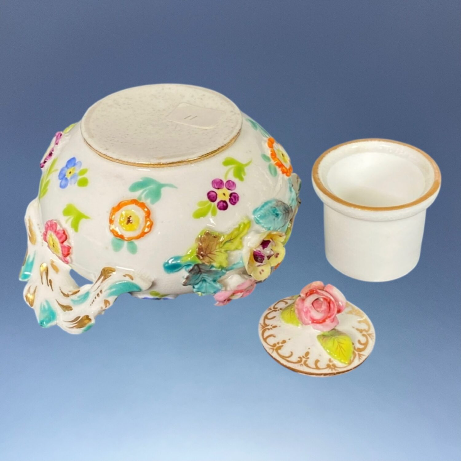 C19th Coalport/Coalbrookdale Inkpot. - Image 6