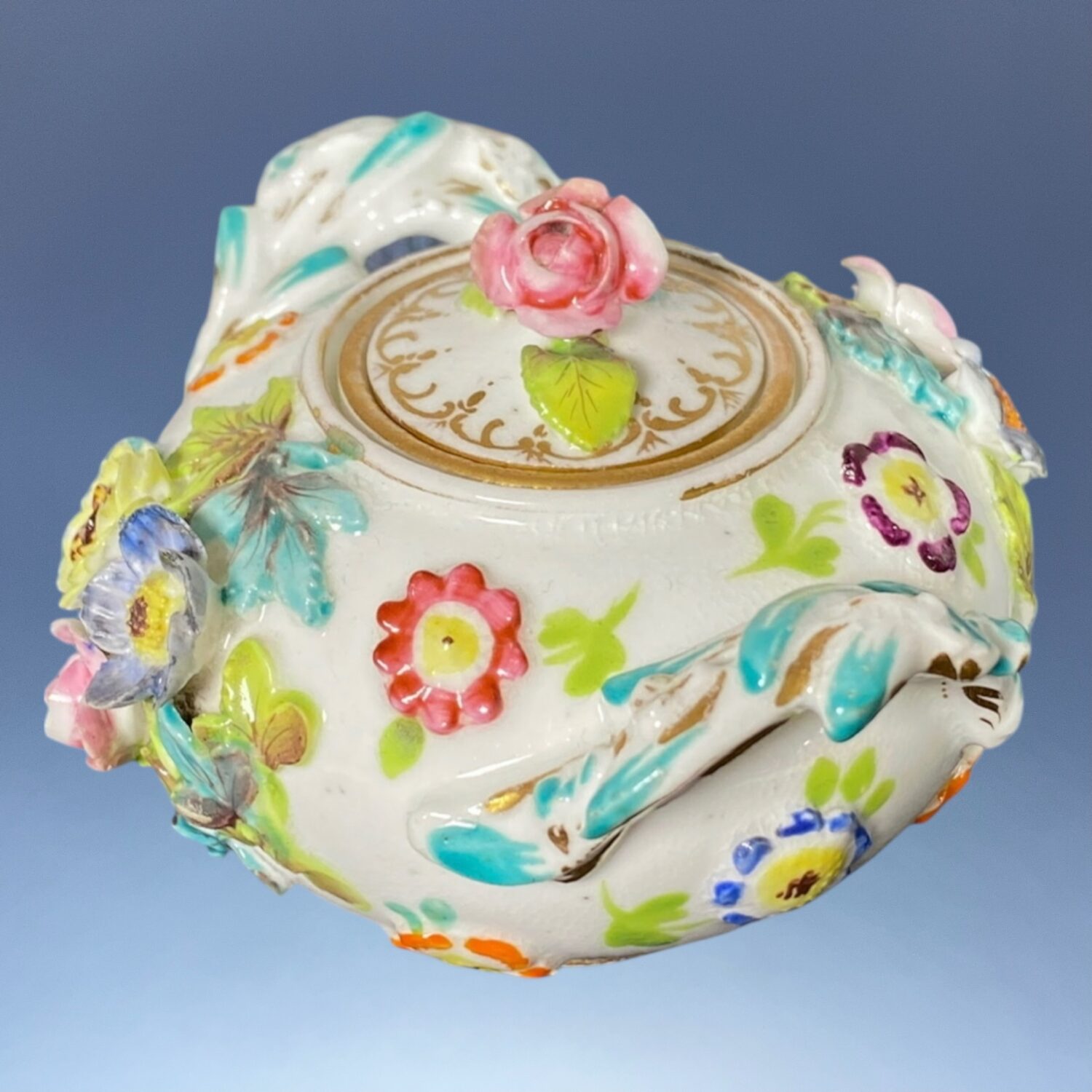 C19th Coalport/Coalbrookdale Inkpot. - Image 4