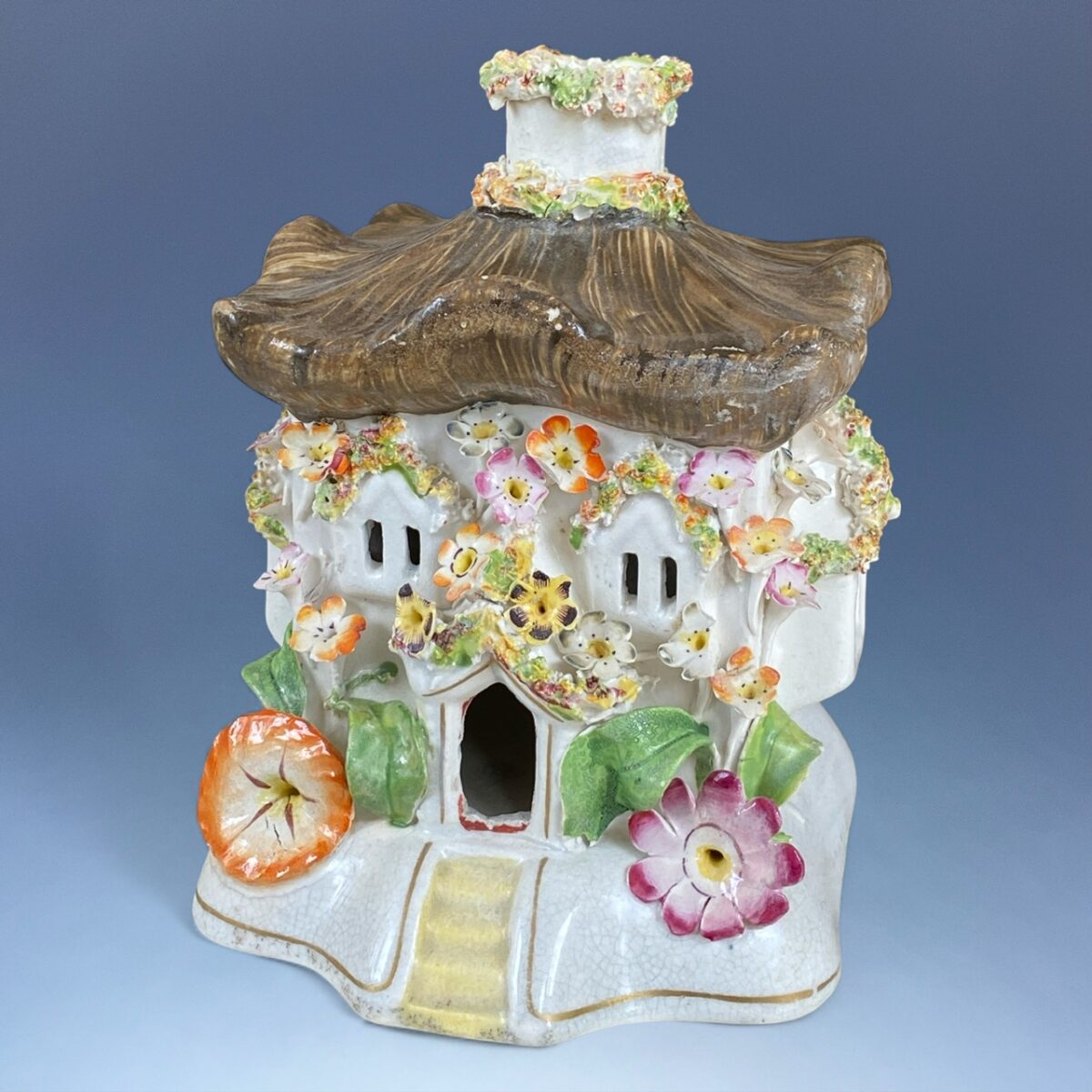 Early Victorian Staffordshire Cottage Pastille Burner.