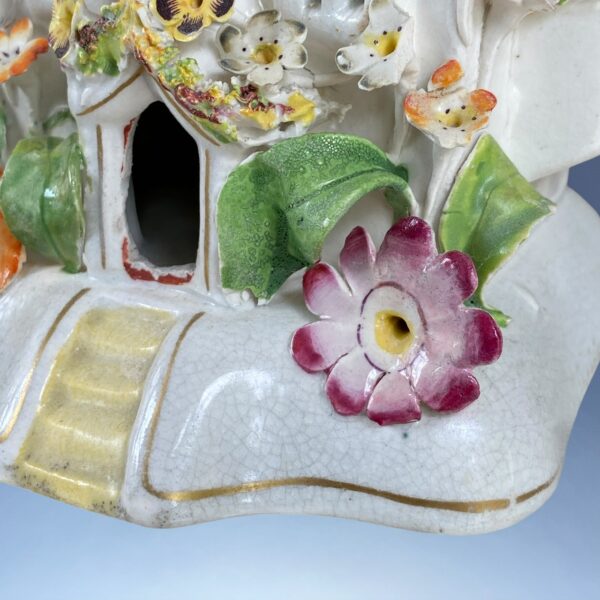Early Victorian Staffordshire Cottage Pastille Burner. - Image 7