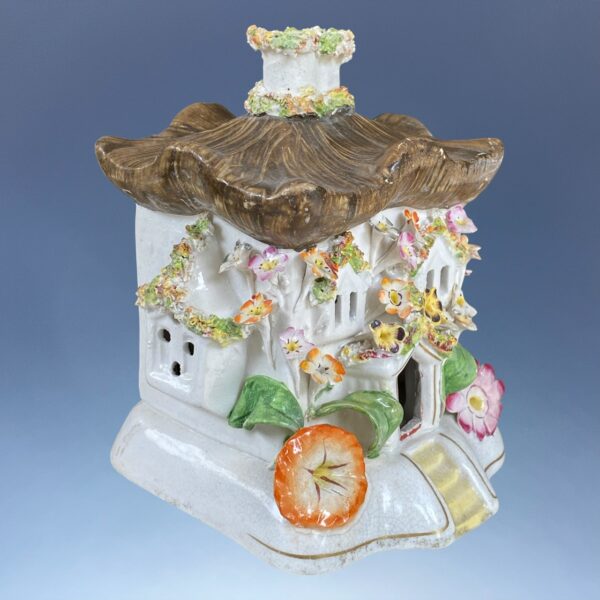 Early Victorian Staffordshire Cottage Pastille Burner. - Image 8