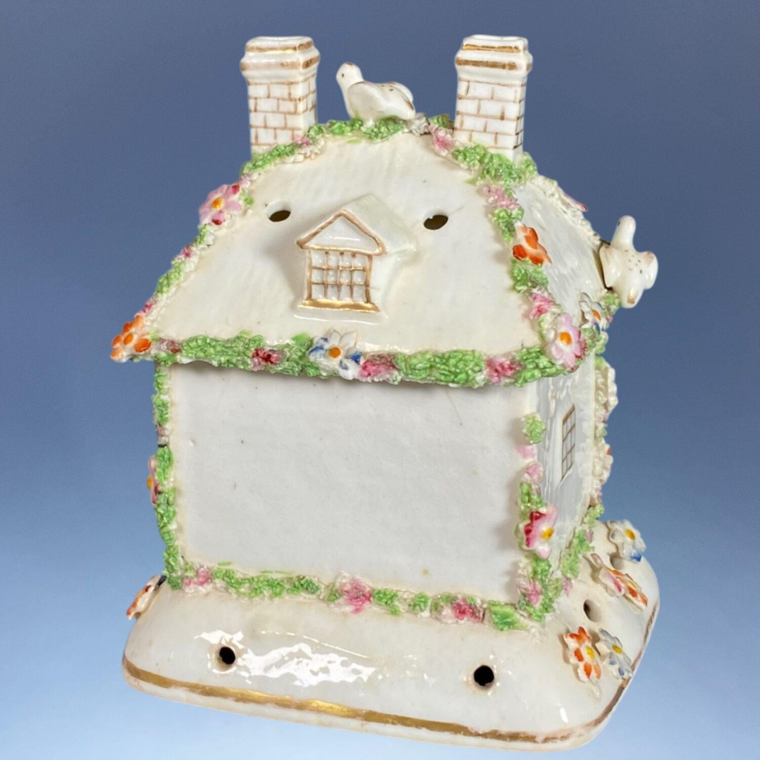 C19th Staffordshire Pastille Burner House With Birds on Roof. - Image 12
