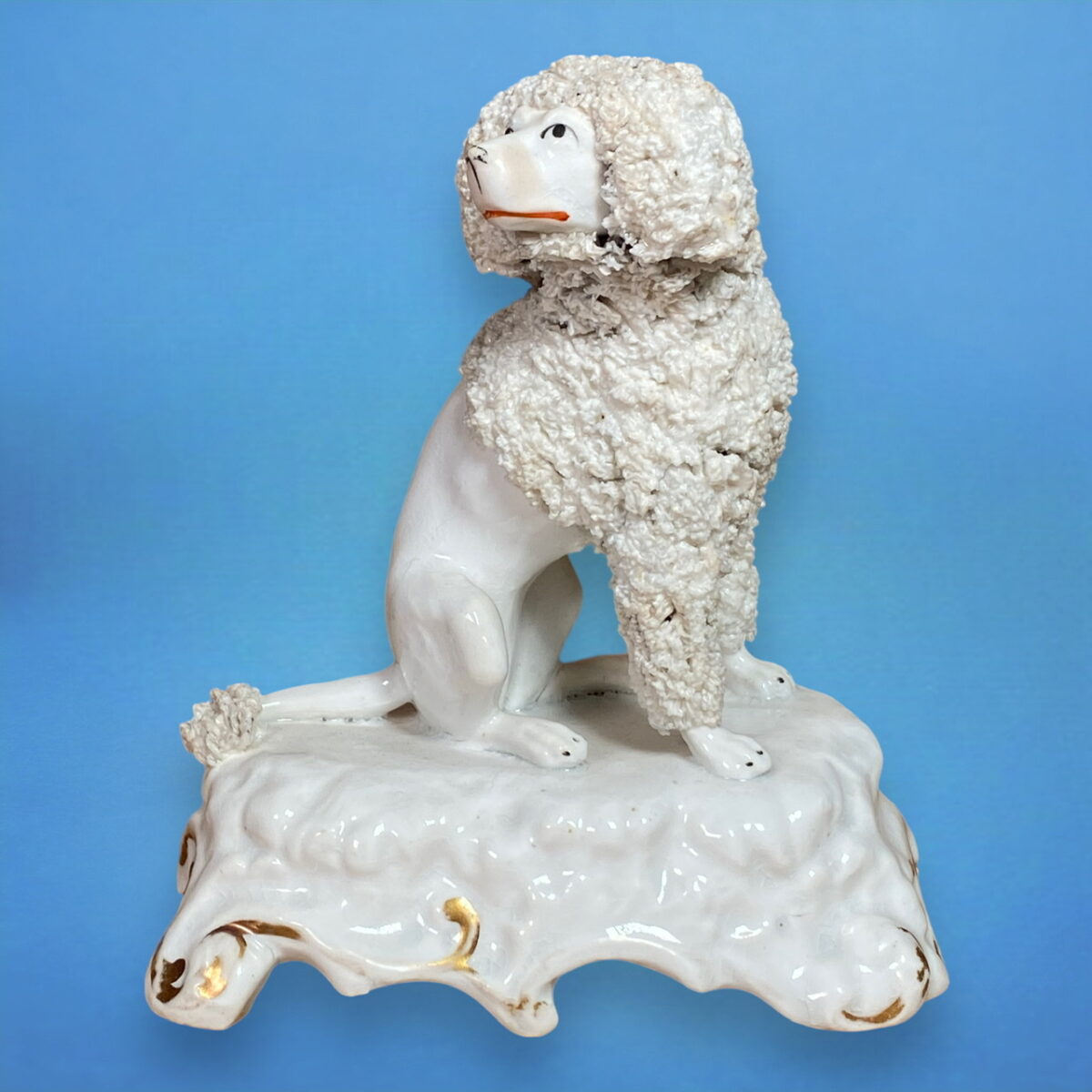 Staffordshire Porcelain Seated Poodle