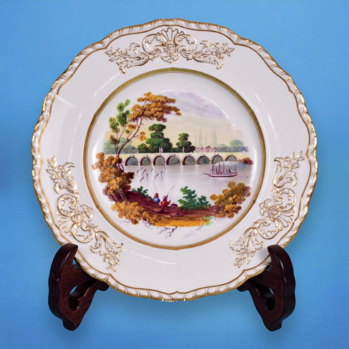 Minton Plate with Steamship View.