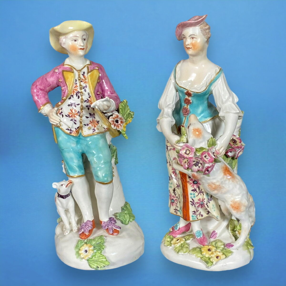 Pair of C18th Derby Figures – ‘The Garland Shepherds’