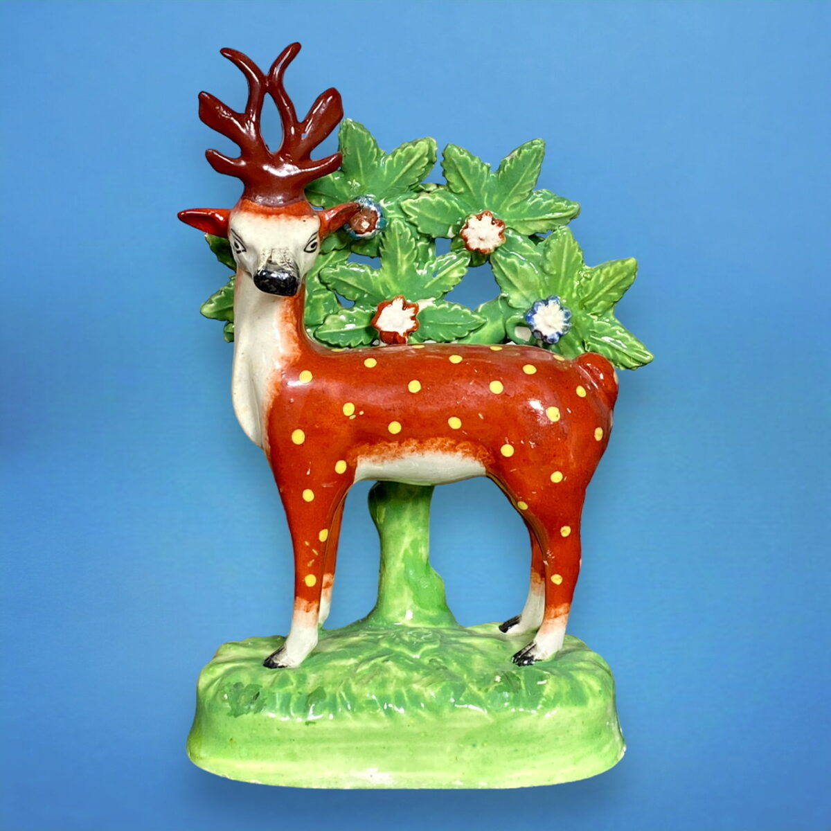 Staffordshire Pottery Stag with Bocage
