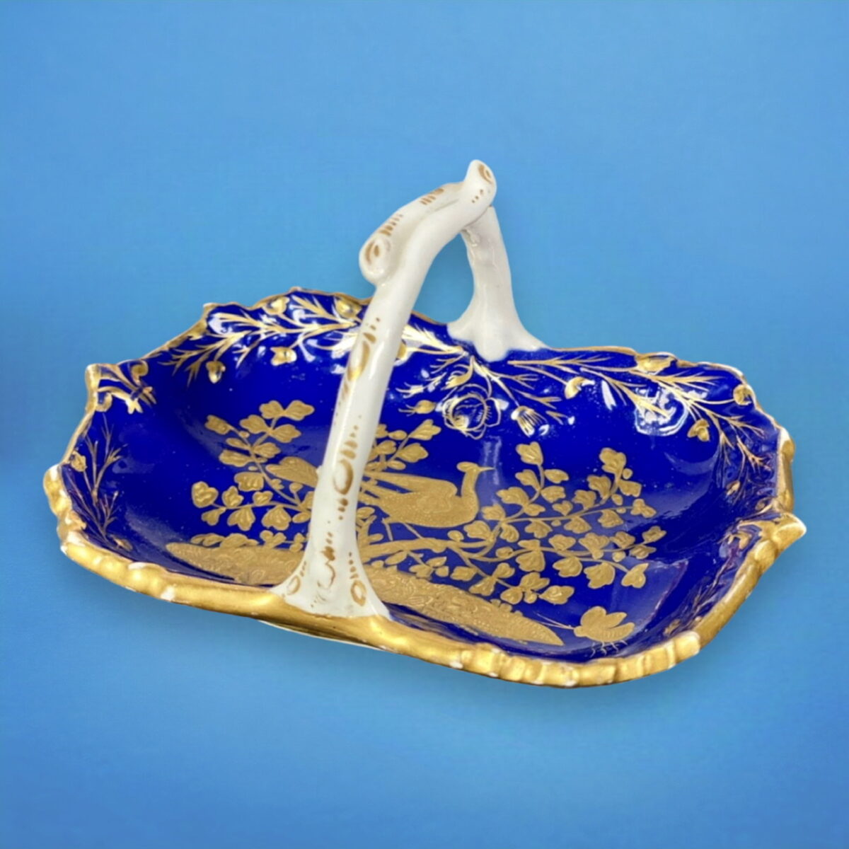 Antique Spode Porcelain Miniature Basket.