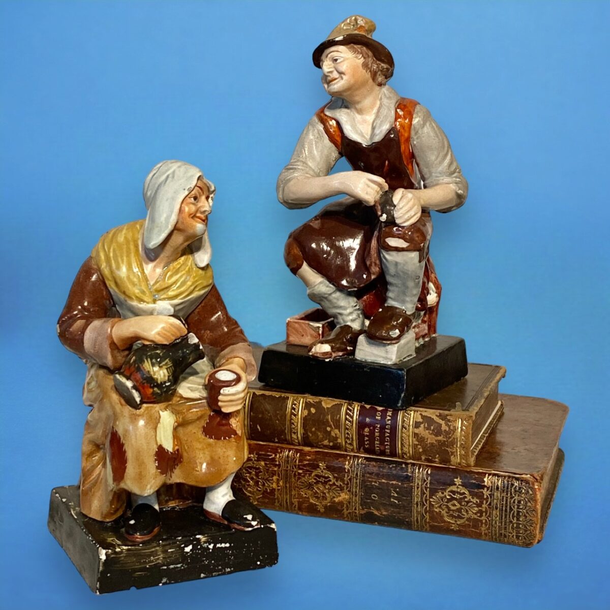 Pair of Staffordshire Pottery Figures of Jobson & Nell.