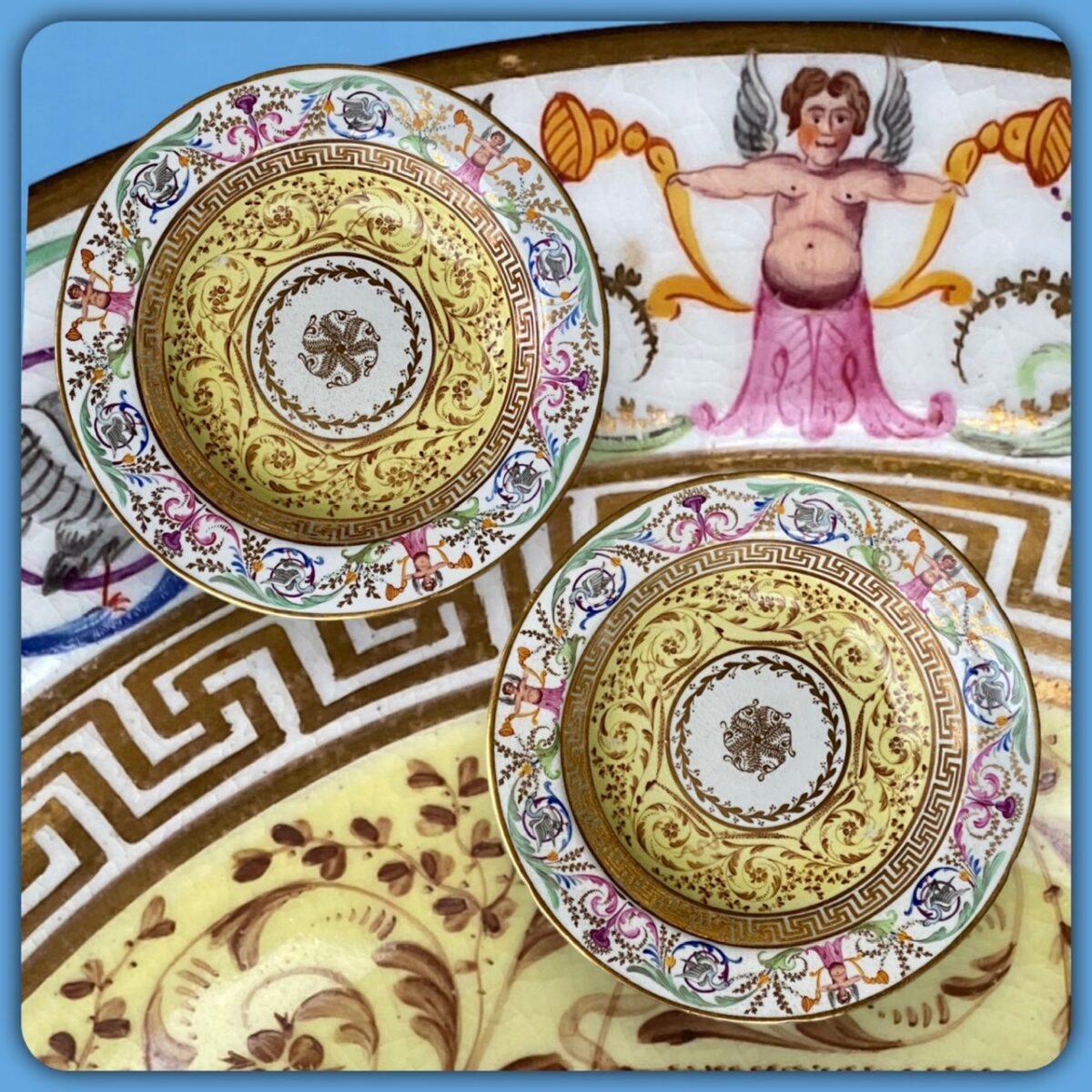 PAIR of Early Coalport Deep Dishes -Thomas Baxter.
